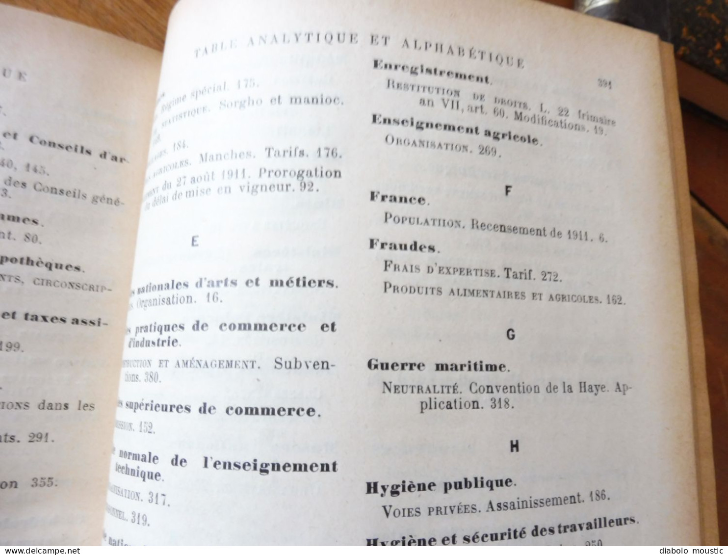 1912  RECUEIL des LOIS ,dont aussi sur les répression des fraudes  ; Etc