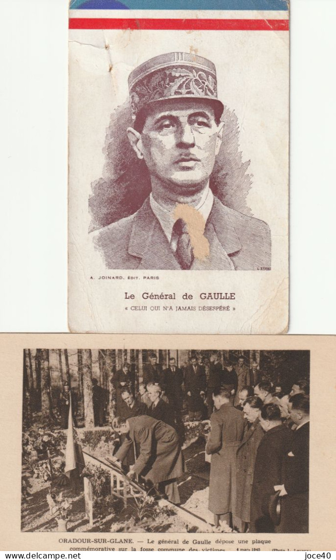Lot De 8 Cartes Postales Du Général De Gaulle En Divers Lieux - Personnages