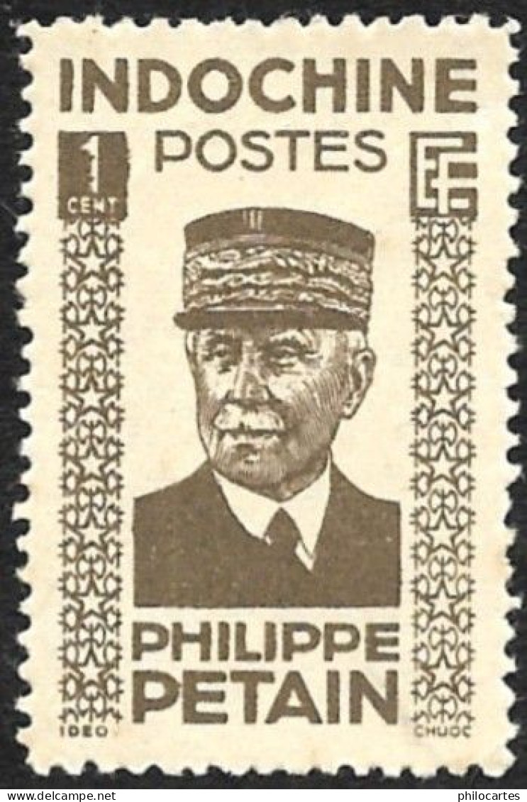 INDOCHINE  1943-44 - YT  243 - Pétain - NEUF* Emis Sans Gomme - Unused Stamps