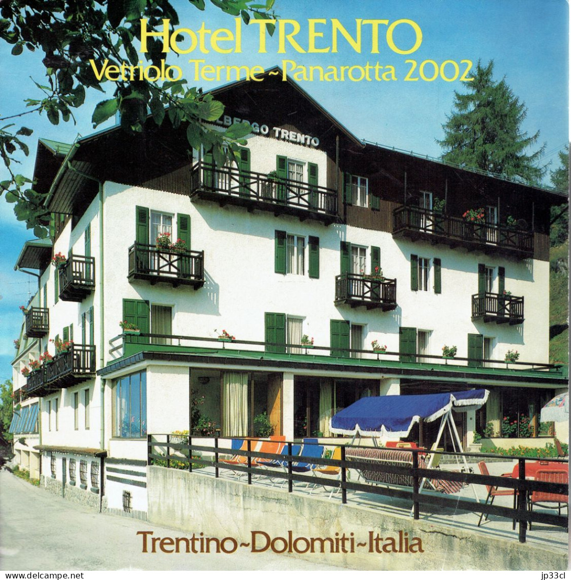 Dépliant Sur L'Hôtel Trento Vetriolo Terme - Panarota 2002, Dolomiti (en Français, Italien, Allemand Et Anglais) - Dépliants Turistici