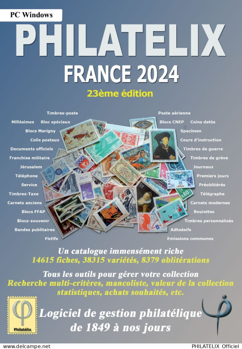 LOGICIEL PHILATELIX FRANCE 2024 (Gestion De Collections) - Französisch