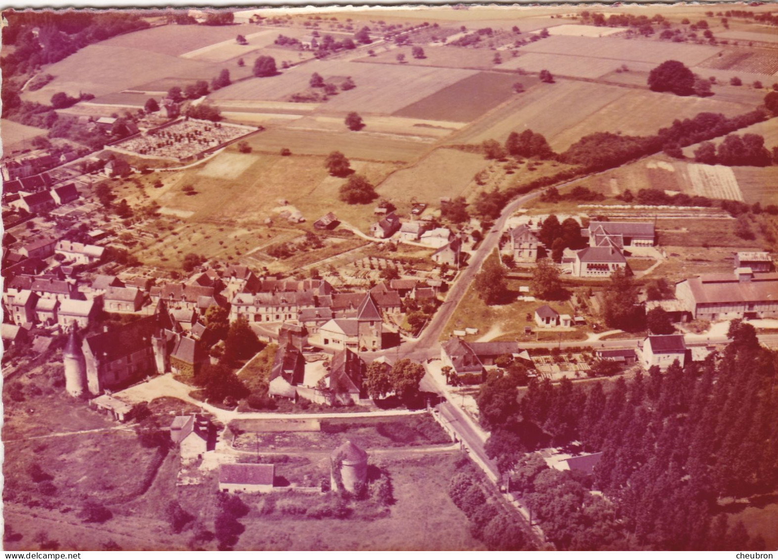 37. GENILLE. CPSM . VUE GENERALE AERIENNE . + TEXTE ANNEE 1966 - Genillé