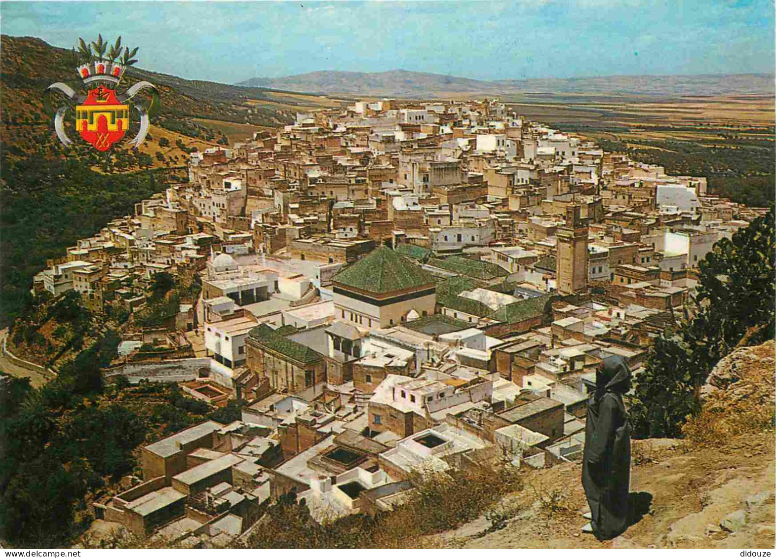 Maroc - Moulay Idriss - Vue Générale Aérienne - Blasons - CPM - Carte Neuve - Voir Scans Recto-Verso - Other & Unclassified