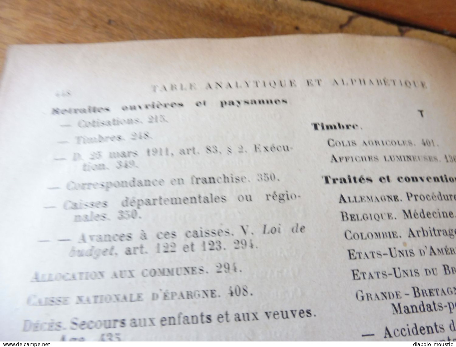 1911  RECUEIL des LOIS ,dont aussi sur les conventions d'extraditions des malfaiteurs fugitifs, Etc ; Etc