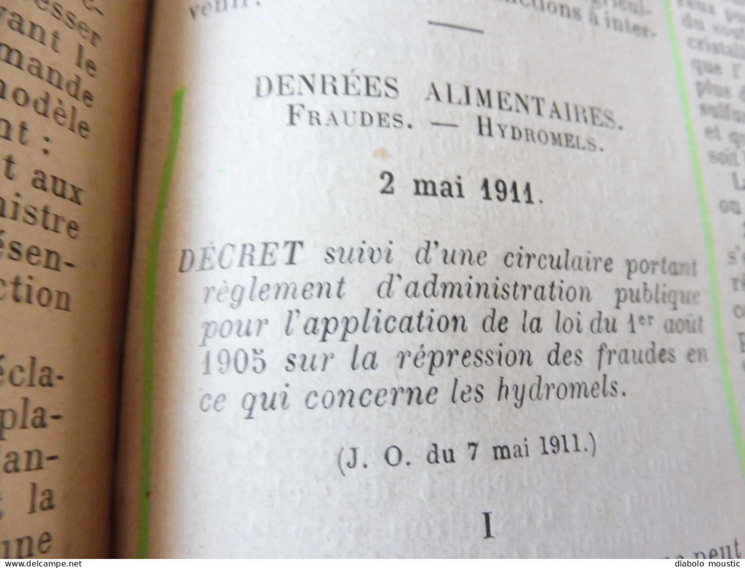 1911  RECUEIL des LOIS ,dont aussi sur les conventions d'extraditions des malfaiteurs fugitifs, Etc ; Etc