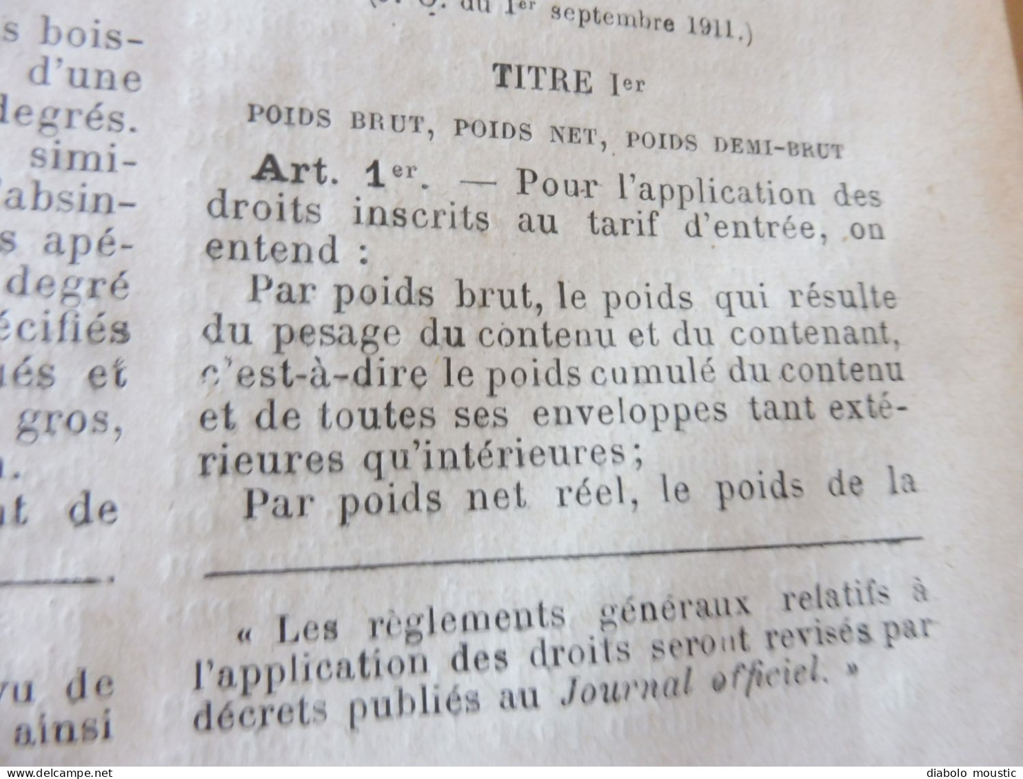 1911  RECUEIL des LOIS ,dont aussi sur les conventions d'extraditions des malfaiteurs fugitifs, Etc ; Etc