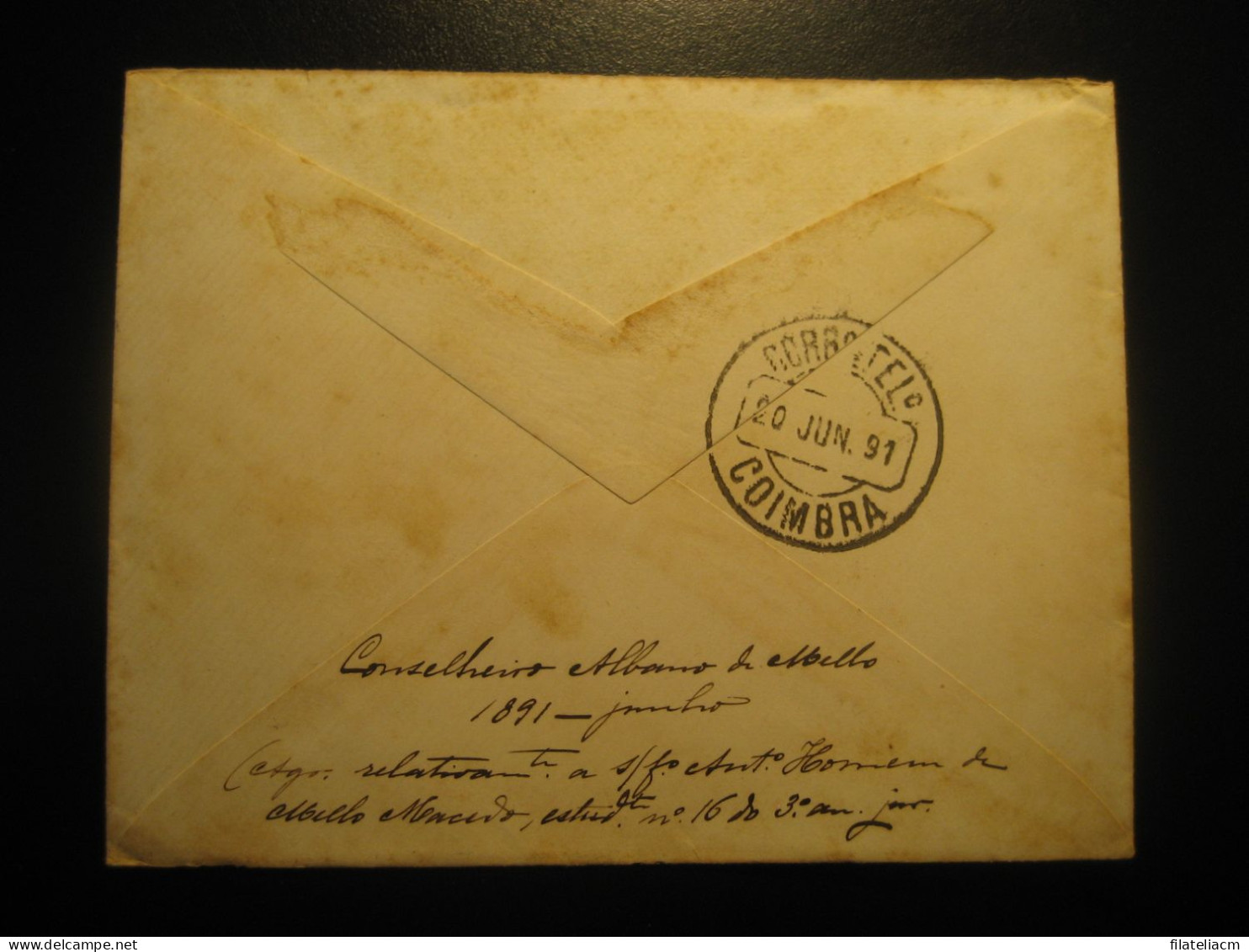 AGUEDA 1891 To Coimbra Cancel Cover PORTUGAL - Briefe U. Dokumente