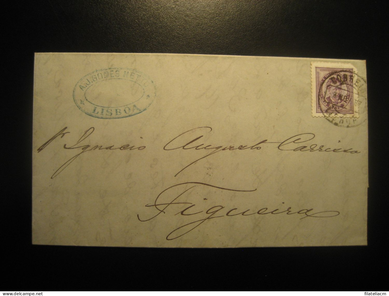 LISBOA 1887 To Figueira Cancel Letter PORTUGAL - Covers & Documents