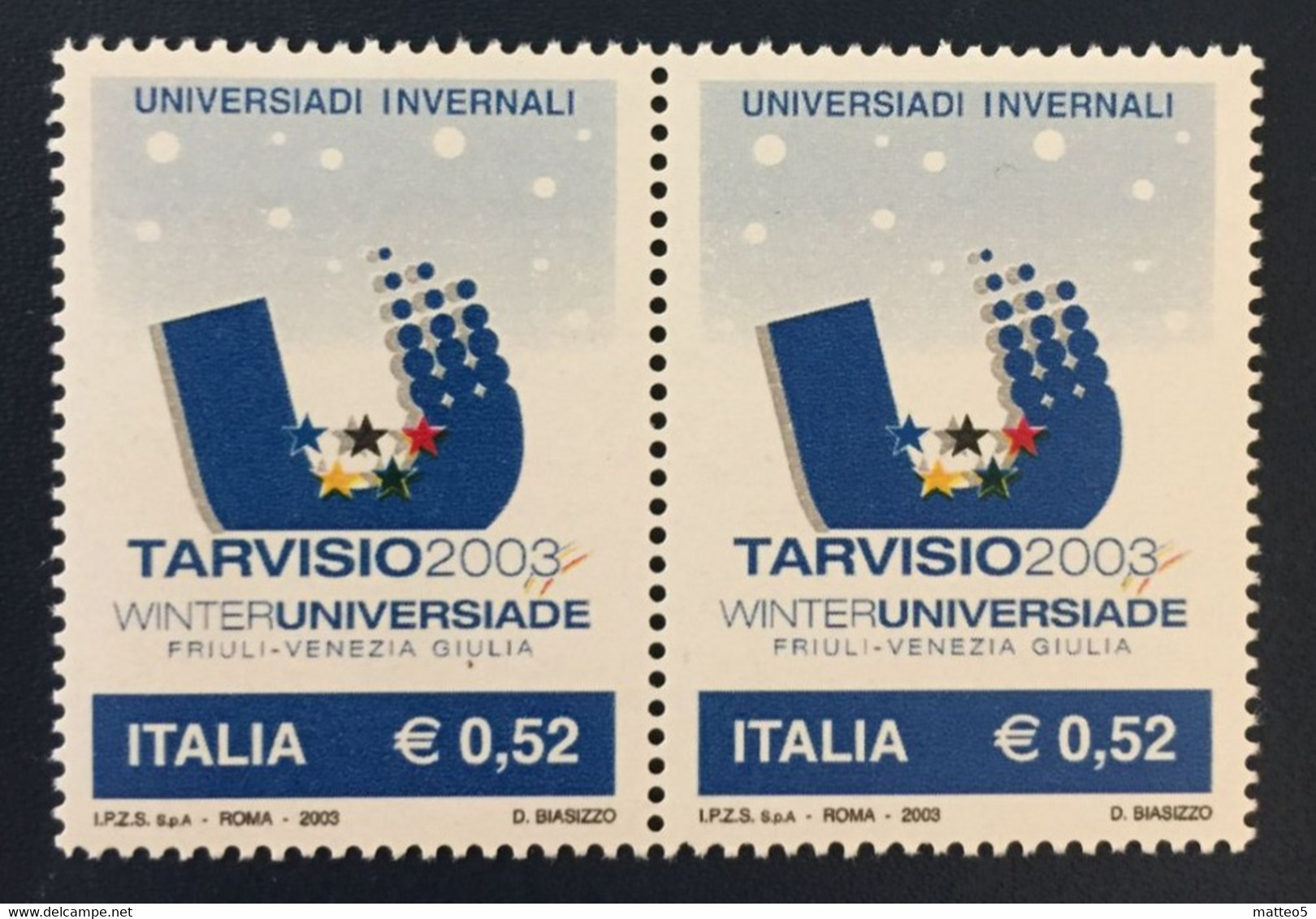 2003 - Italia - Tarvisio 2003 - WINTERUNIVERSIADE - Friuli Venezia Giulia - Euro 0,52 - 2001-10: Mint/hinged
