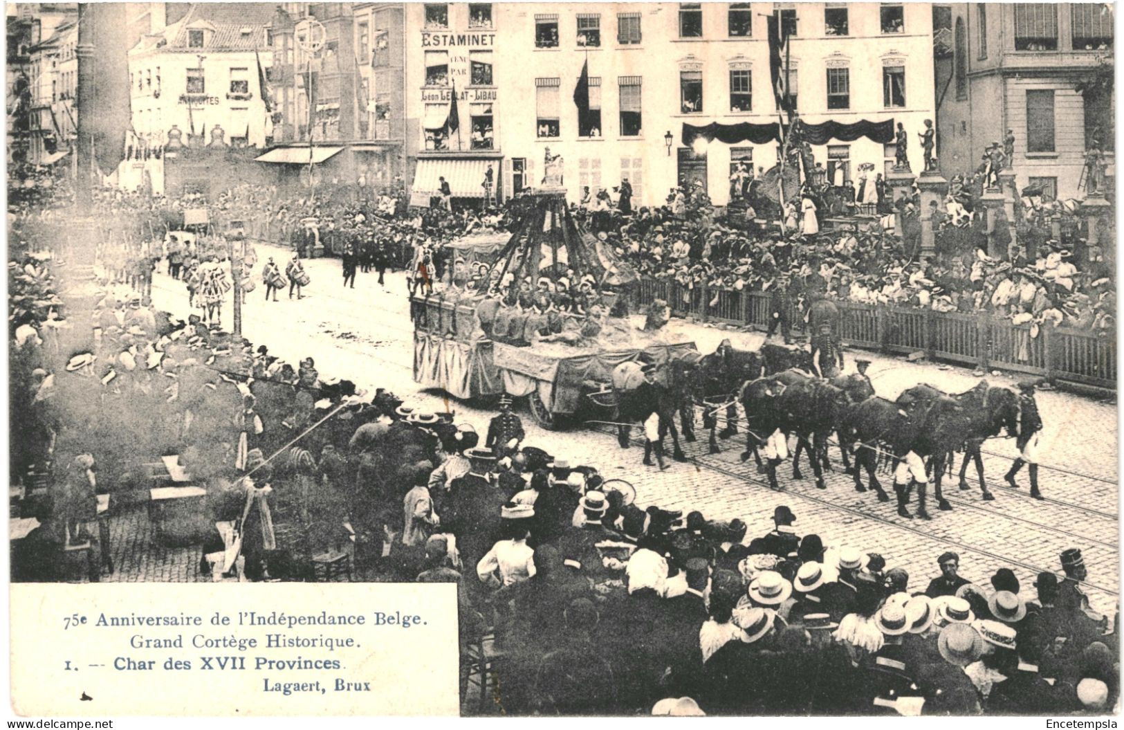 CPA Carte Postale Belgique  Bruxelles 75me Anniversaire De L'indépendance Belge Char Des XVII Provinces VM79639 - Fiestas, Celebraciones