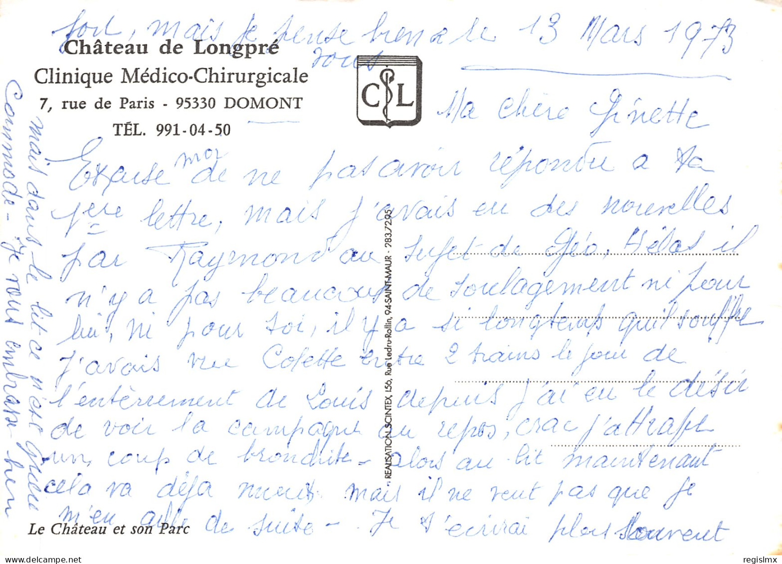 95-DOMONT LE CHATEAU DE LONGPRE-N°T1087-B/0167 - Domont