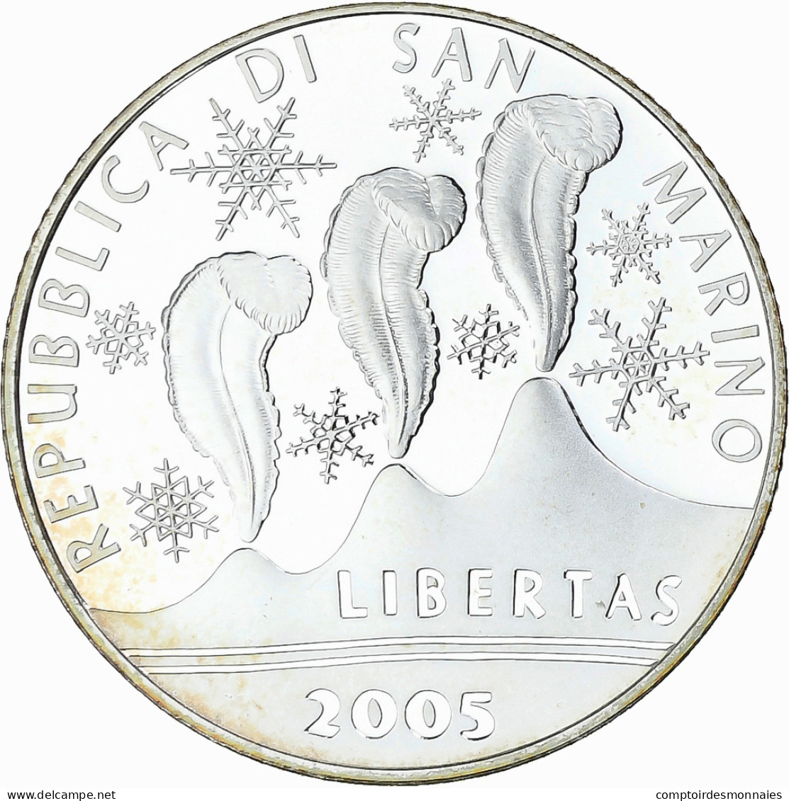 Saint Marin , 5 Euro, Jeux D'hiver De Turin, BE, 2005, Rome, Argent, FDC - San Marino