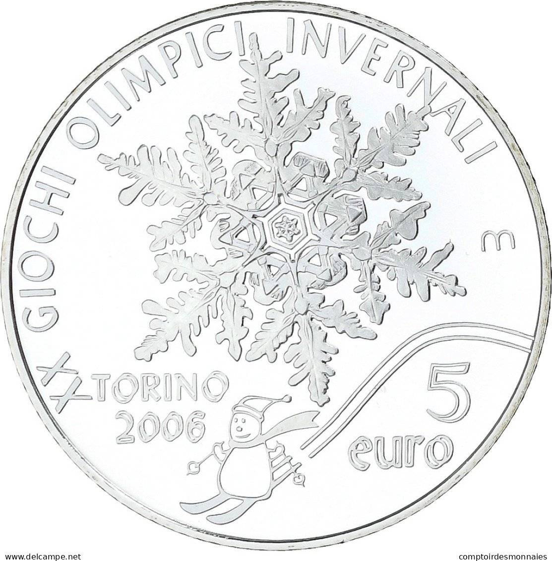 Saint Marin , 5 Euro, Jeux D'hiver De Turin, BE, 2005, Rome, Argent, FDC - San Marino