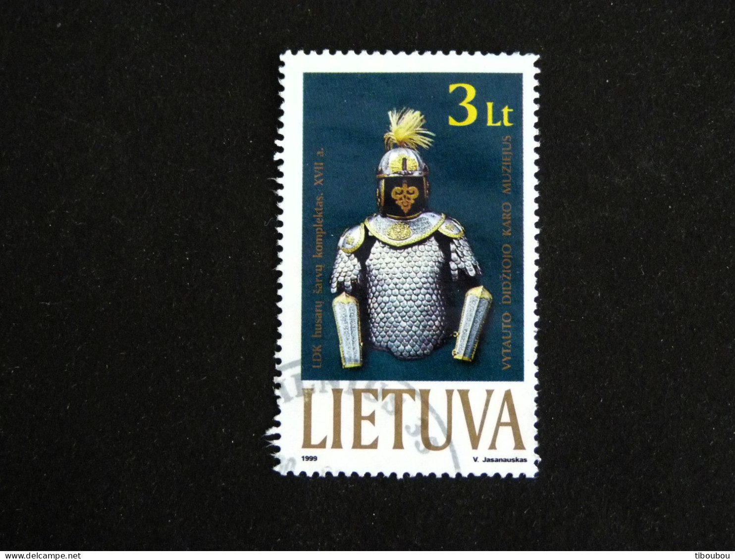 LITUANIE LIETUVA YT 626 OBLITERE - ARMURE - Lituanie