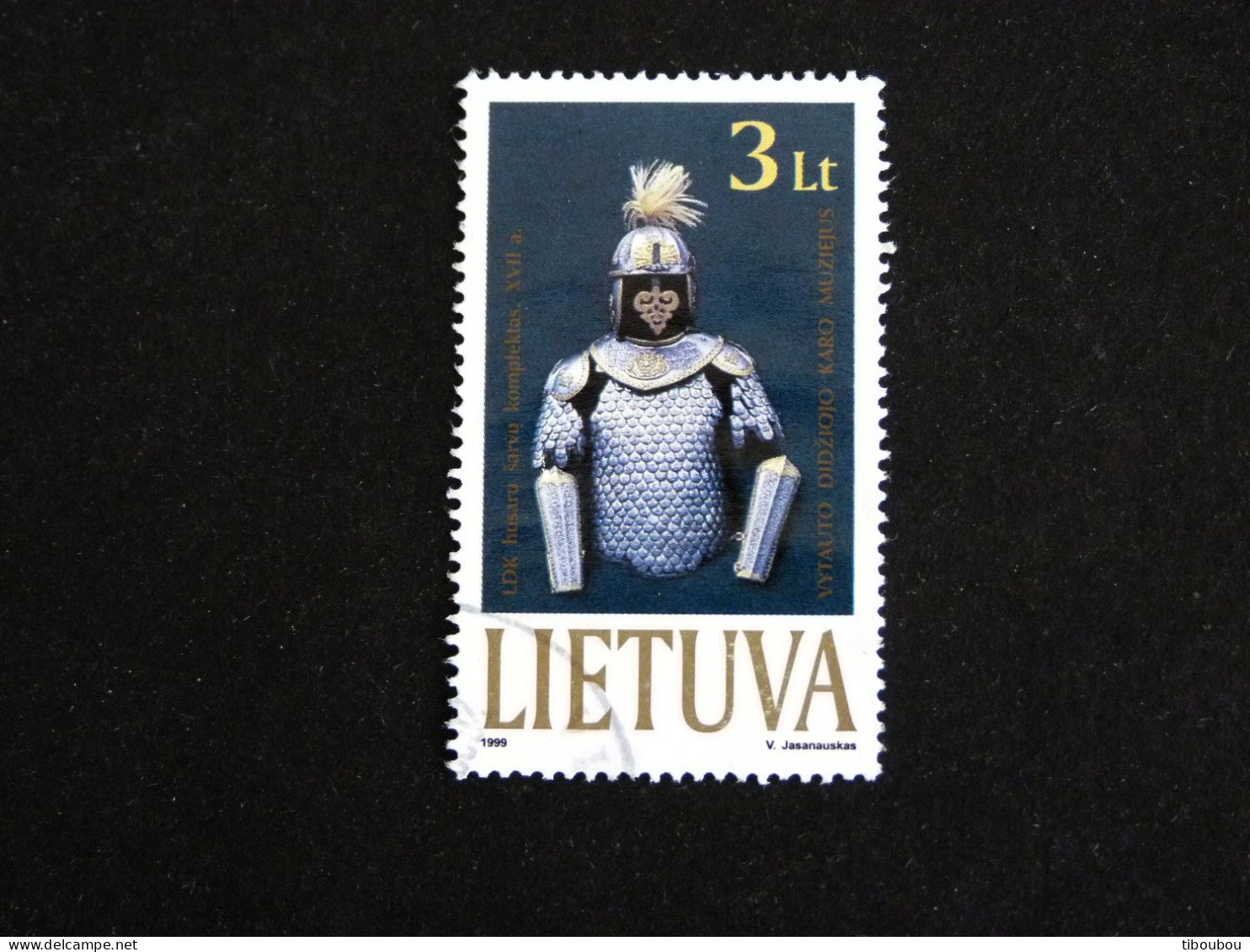 LITUANIE LIETUVA YT 626 OBLITERE - ARMURE - Lithuania