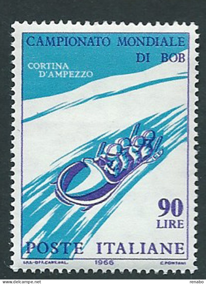 Italia, Italy, Italien, Italie 1966; Bob A 4, Four-man Bob. - Invierno