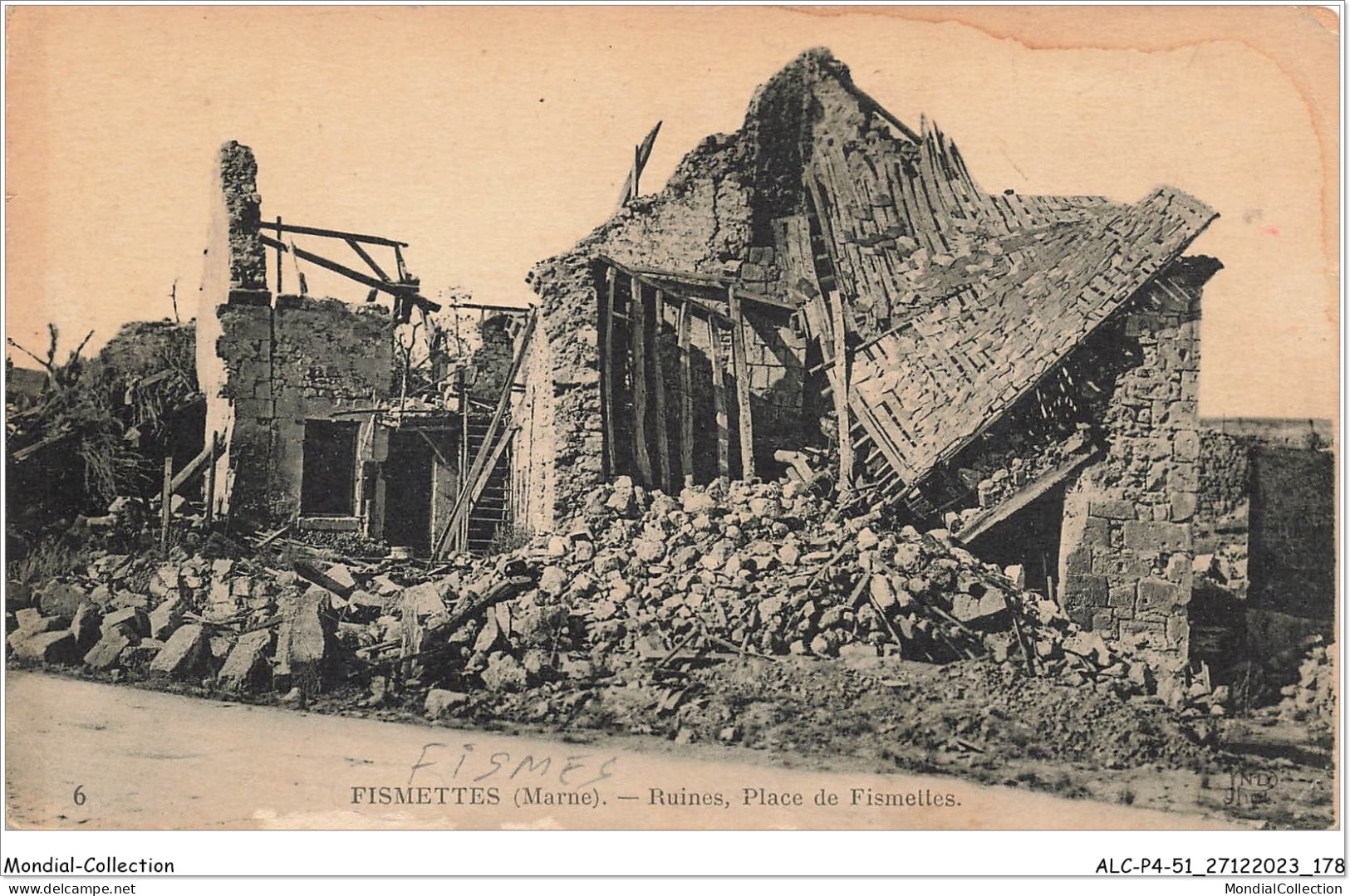 ALCP4-51-0390 - FISMES - Marne - Ruines - Place De Fismettes  - Fismes
