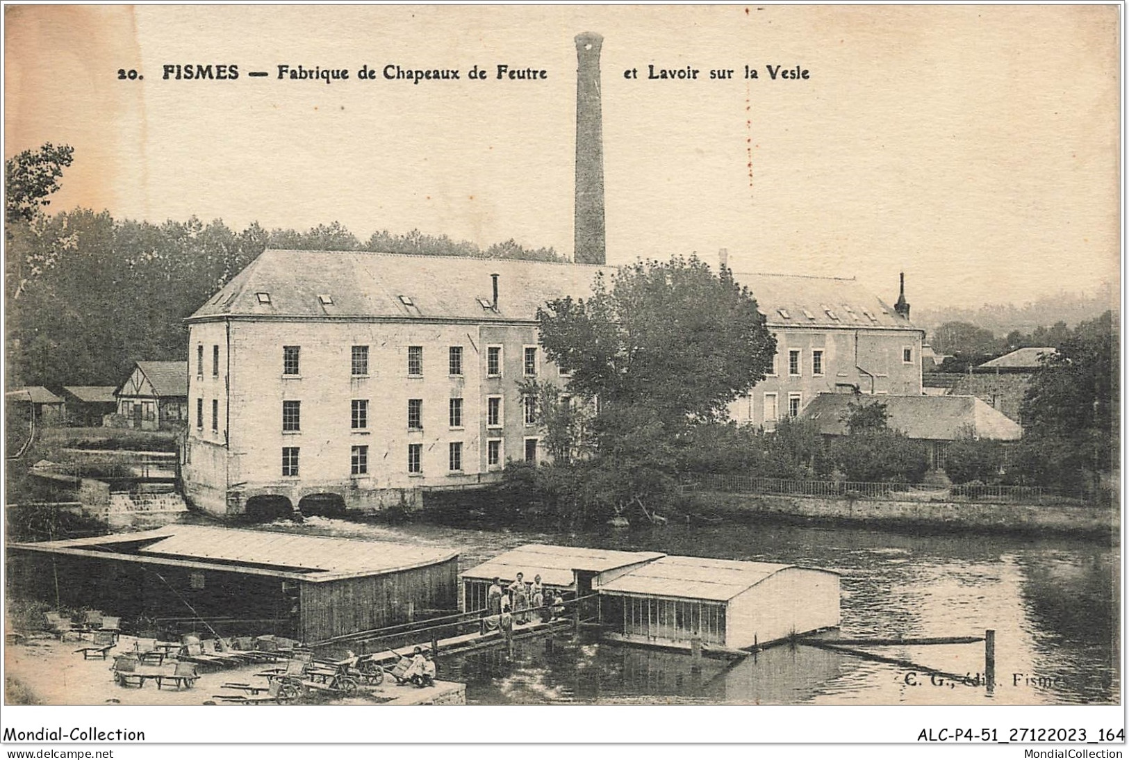 ALCP4-51-0383 - FISMES - Fabrique De Chapeaux De Feutre Et Lavoir Sur La Vesle  - Fismes