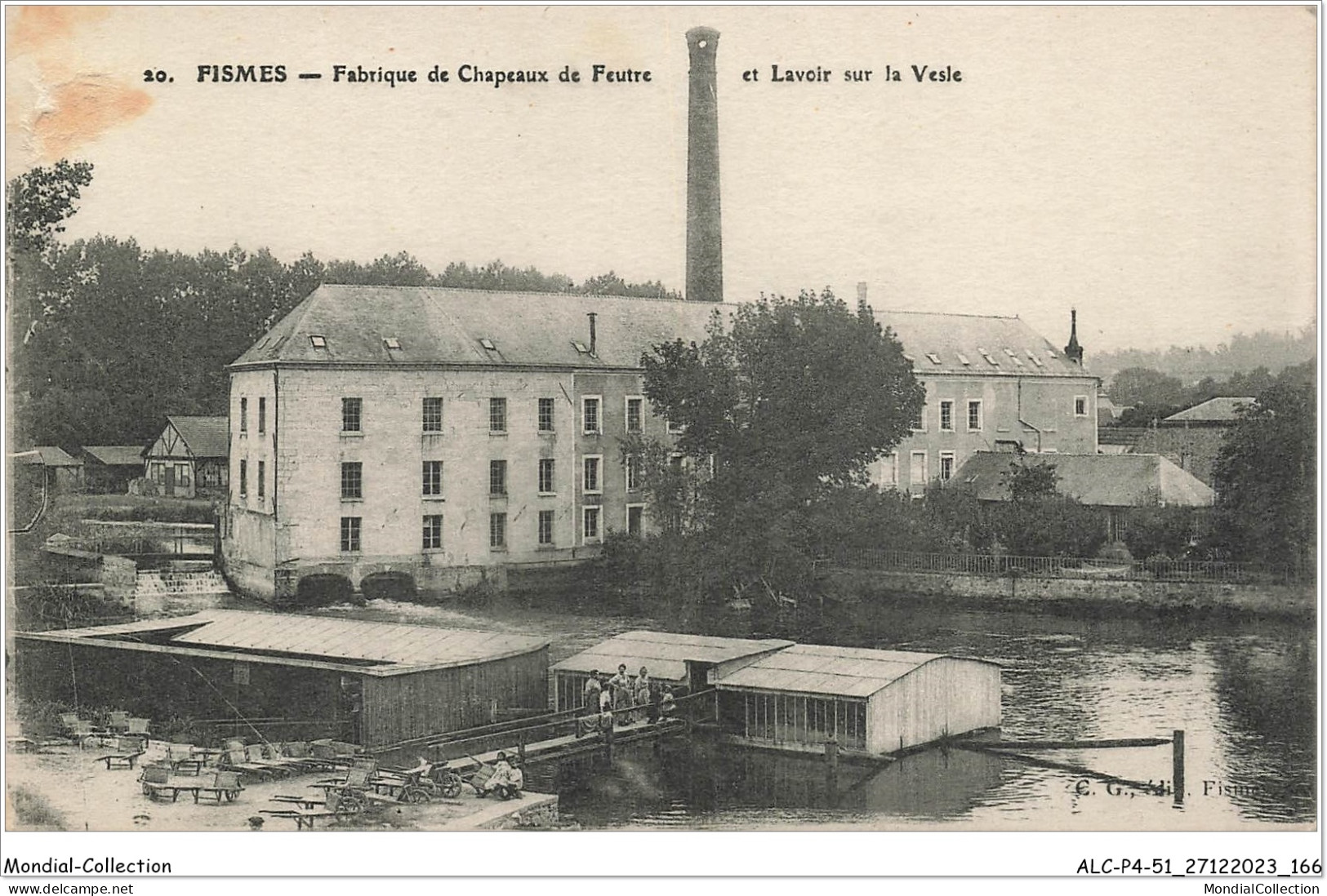 ALCP4-51-0384 - FISMES - Fabrique De Chapeaux De Feutre Et Lavoir Sur La Vesle  - Fismes