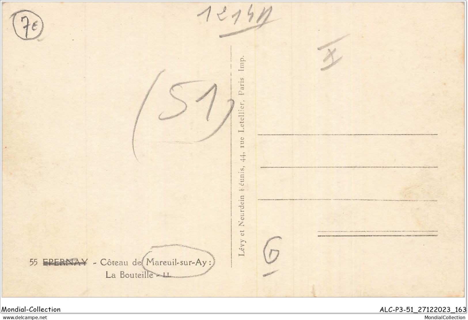 ALCP3-51-0282 - Côteau De MAREUIL-SUR-AY - La Bouteille - Mareuil-sur-Ay