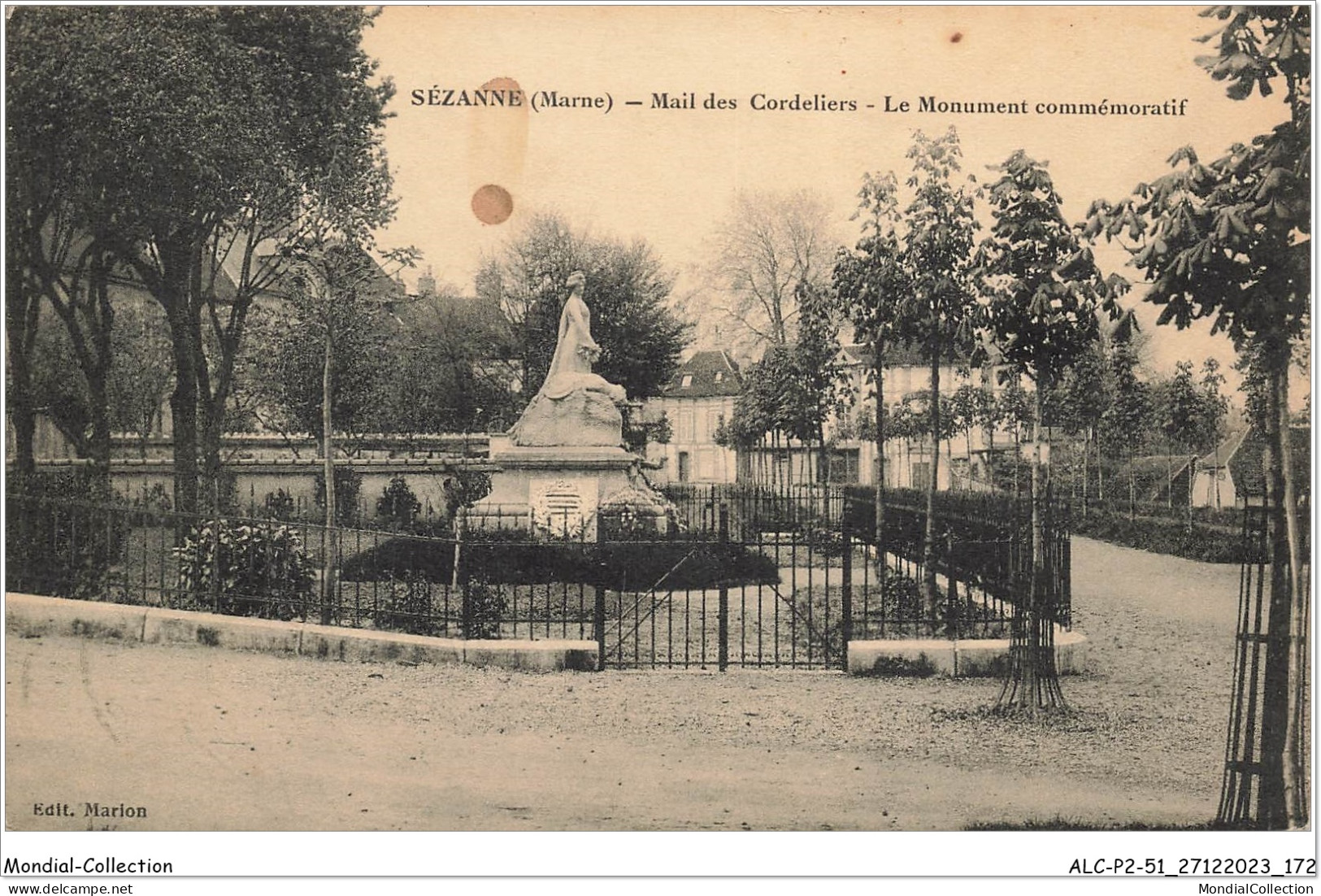 ALCP2-51-0187 - SEZANNE - Marne - Mail Des Cordeliers - Le Monument Commémoratif  - Sezanne