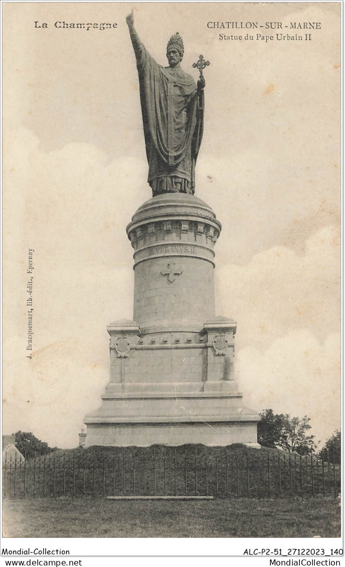 ALCP2-51-0171 - CHATILLON-SUR-MARNE - Statue Du Pape Urbain II  - Châtillon-sur-Marne