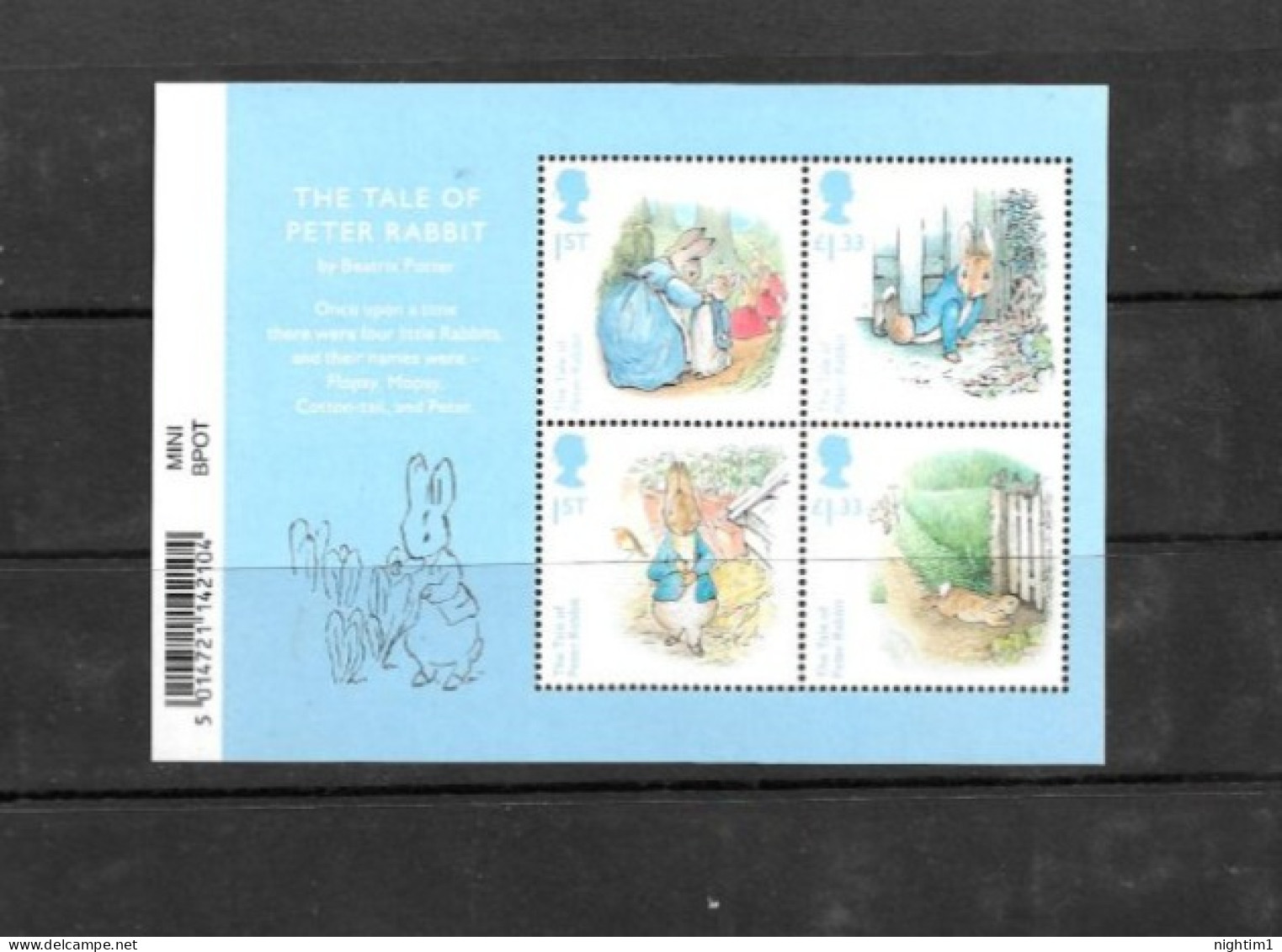 GREAT BRITAIN COLLECTION.  2016 BEATRIX POTTER SOUVENIR SHEET. UNMOUNTED MINT. - Unused Stamps