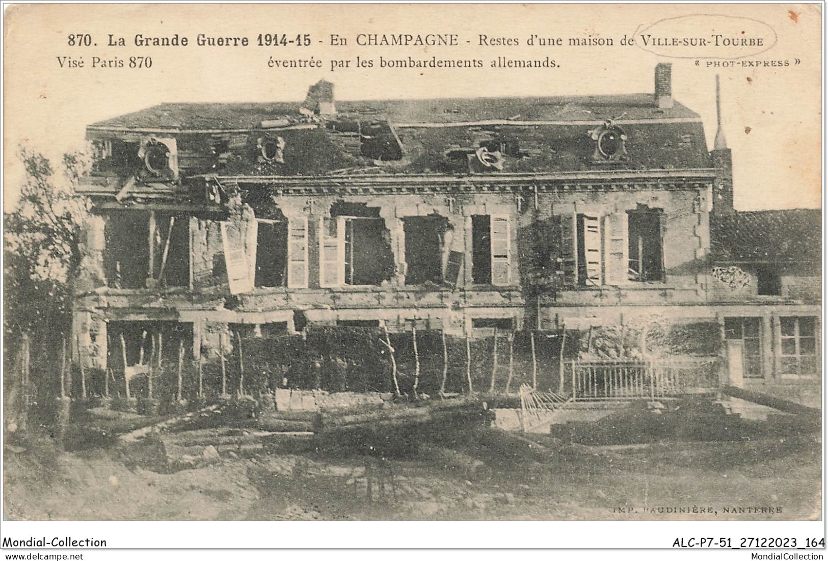 ALCP7-51-0683 - La Grande Guerre 1914-15 - En CHAMPAGNE - Restes D'une Maison De VILLE-SUR-TOURBE  - Ville-sur-Tourbe