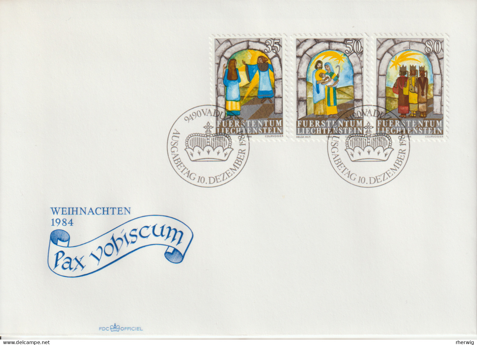 Liechtenstein, 1984, FDC Mit Mi.Nr. 861-863, Kompletter Satz "Weihnachten" - Autres & Non Classés