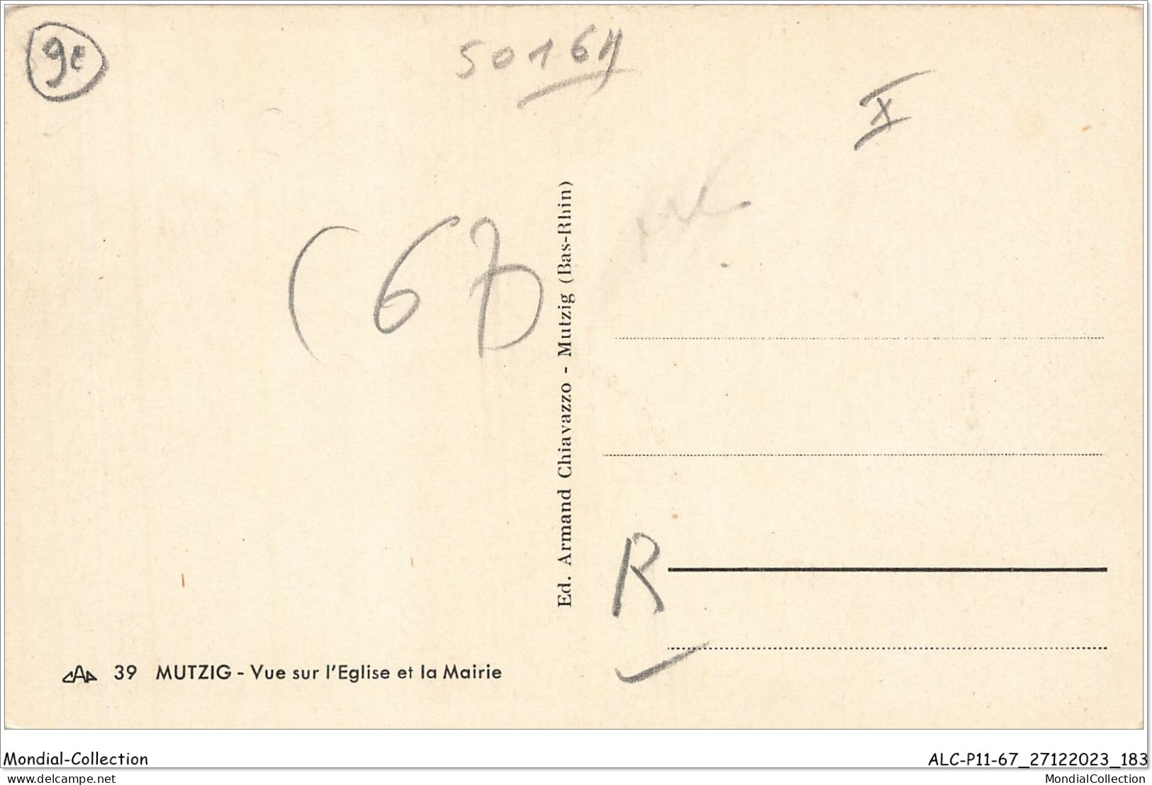 ALCP11-67-1122 - MUTZIG - Vue Sur L'église Et La Mairie - Mutzig