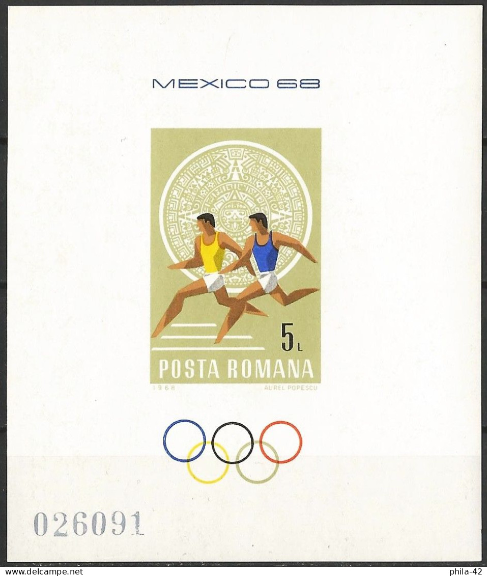 Romania 1968 - Mi BL 67 - YT BF 68 ( Mexico Olympics Games : Running ) MNH** - Unused Stamps