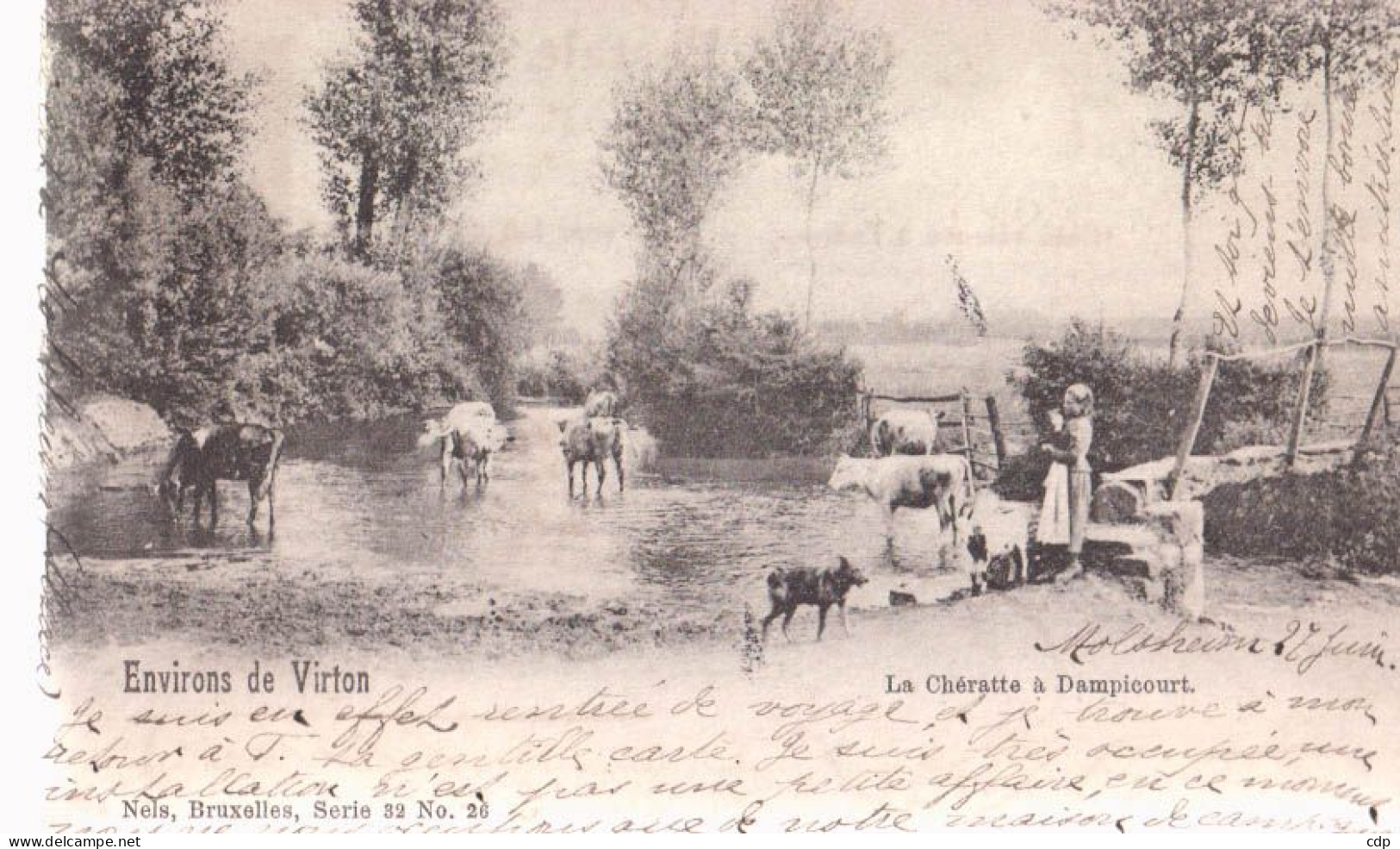 Cpa Dampicourt  Bétail  1901 - Rouvroy