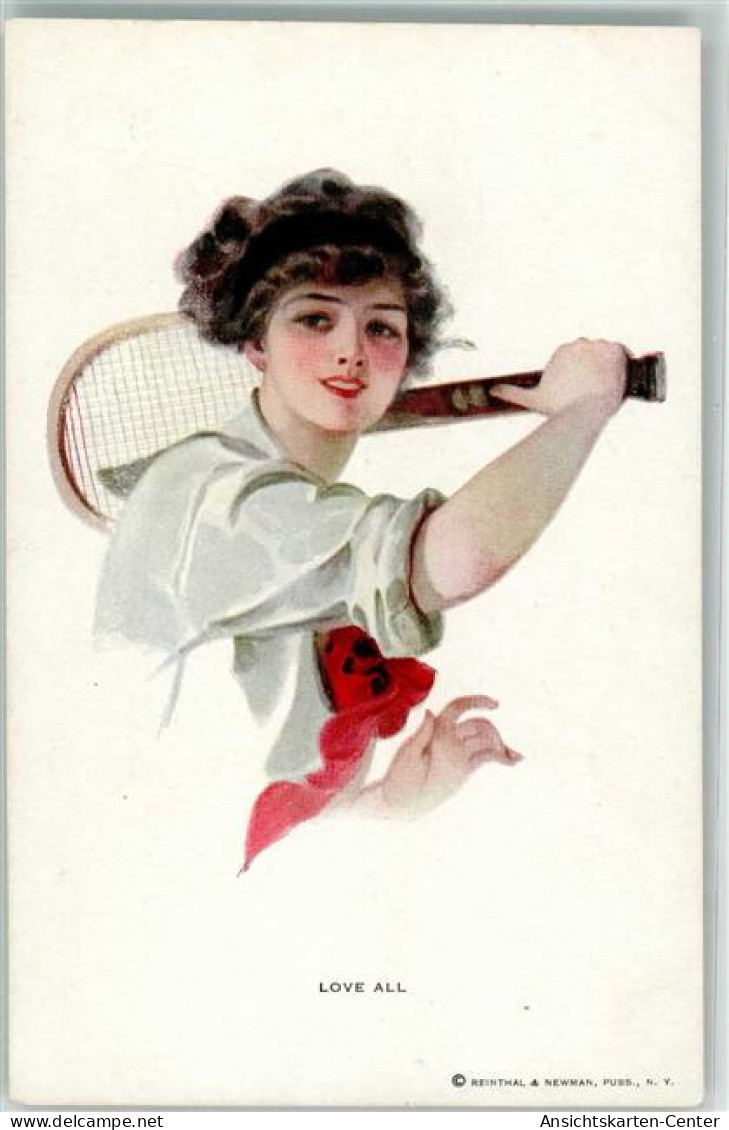 13963102 - Love All Junge Frau Mit Tennisschlaeger Reinthal & Newman No. 173 - Tennis