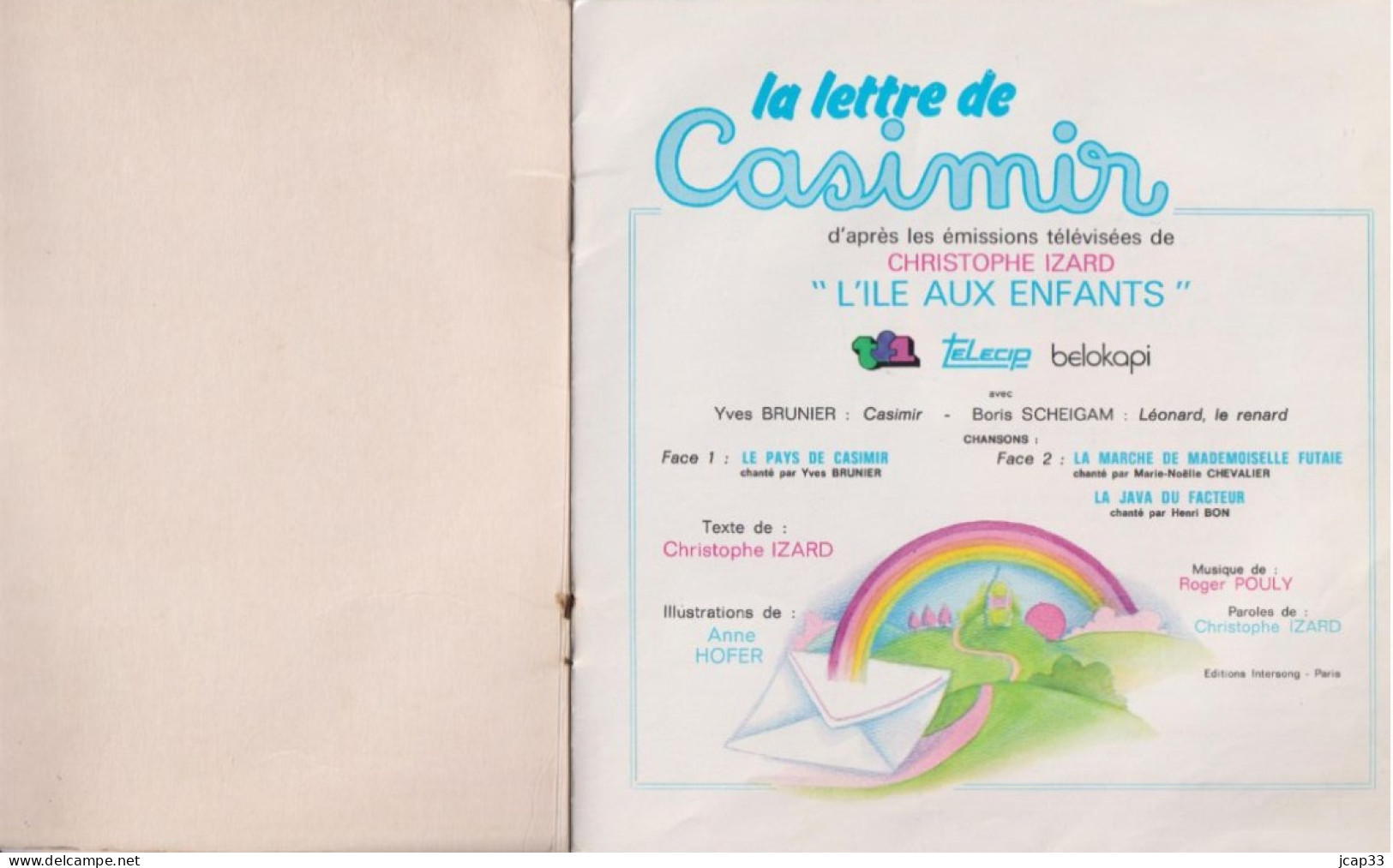 LIVRE DISQUE " LE PETIT MENESTREL "  -  La Lettre De CASIMIR  - 1979 - - Kinderlieder