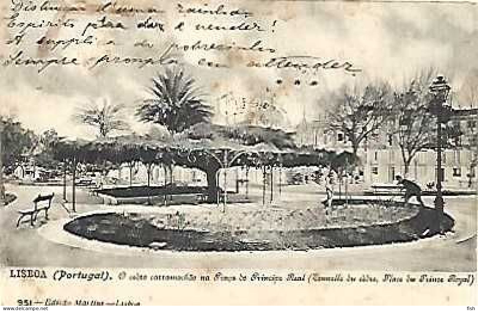 Portugal & Marcofilia, Lisboa, O Cedro Caramanchão Na Praça Do Príncipe Real, Belém 1905 (951) - Brieven En Documenten