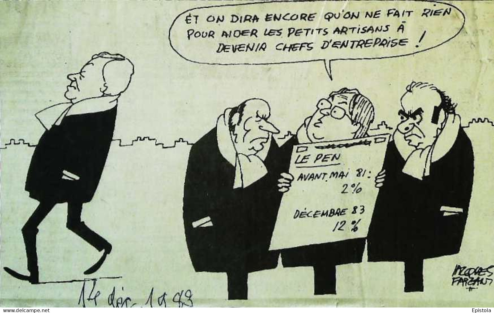 ► Coupure De Presse  Quotidien Le Figaro Jacques Faisant 1983   Mitterrand Marchais Le Pen - 1950 à Nos Jours