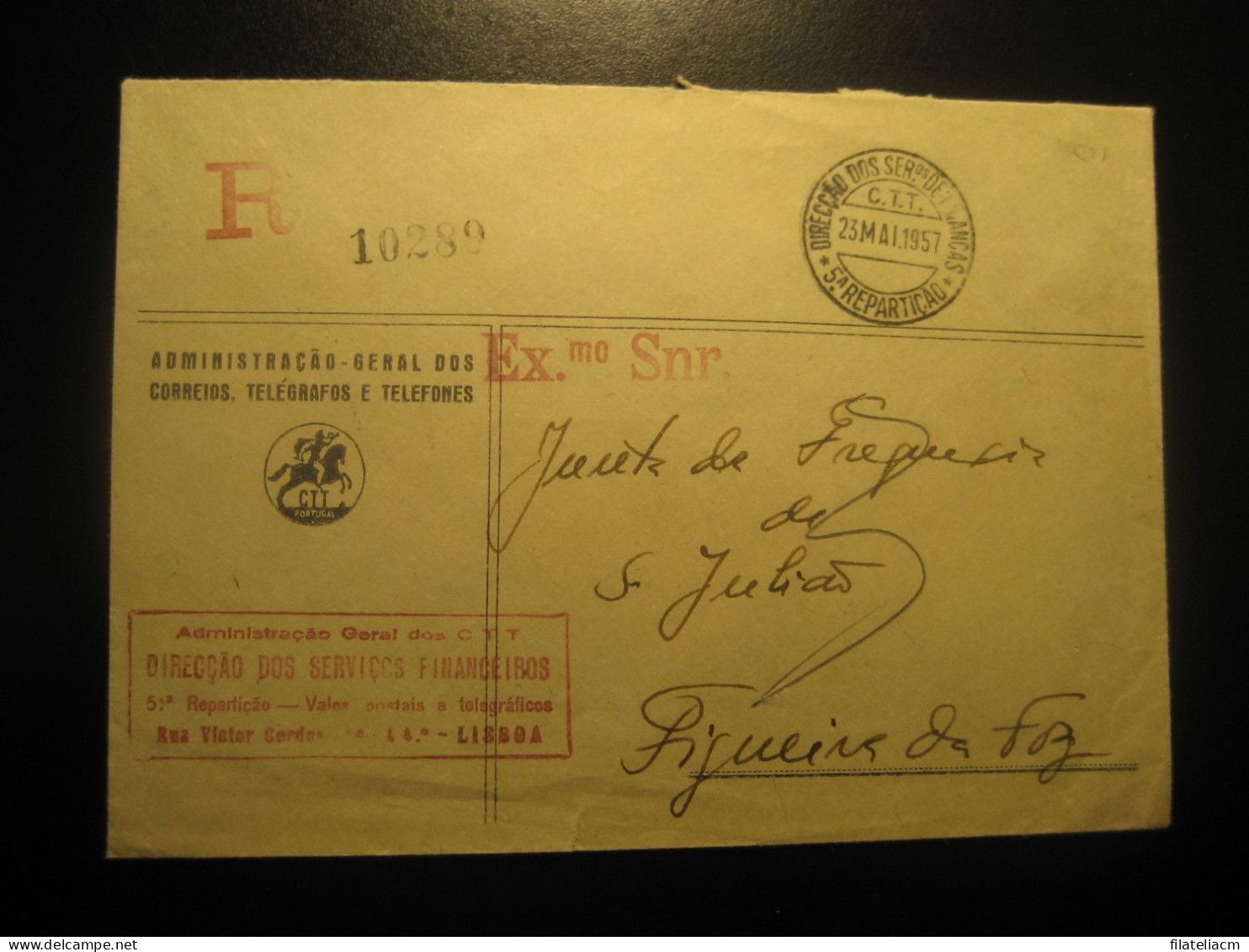 LISBOA 1957 To Figueira Da Foz Cancel Correios Postage Paid Cover PORTUGAL - Briefe U. Dokumente