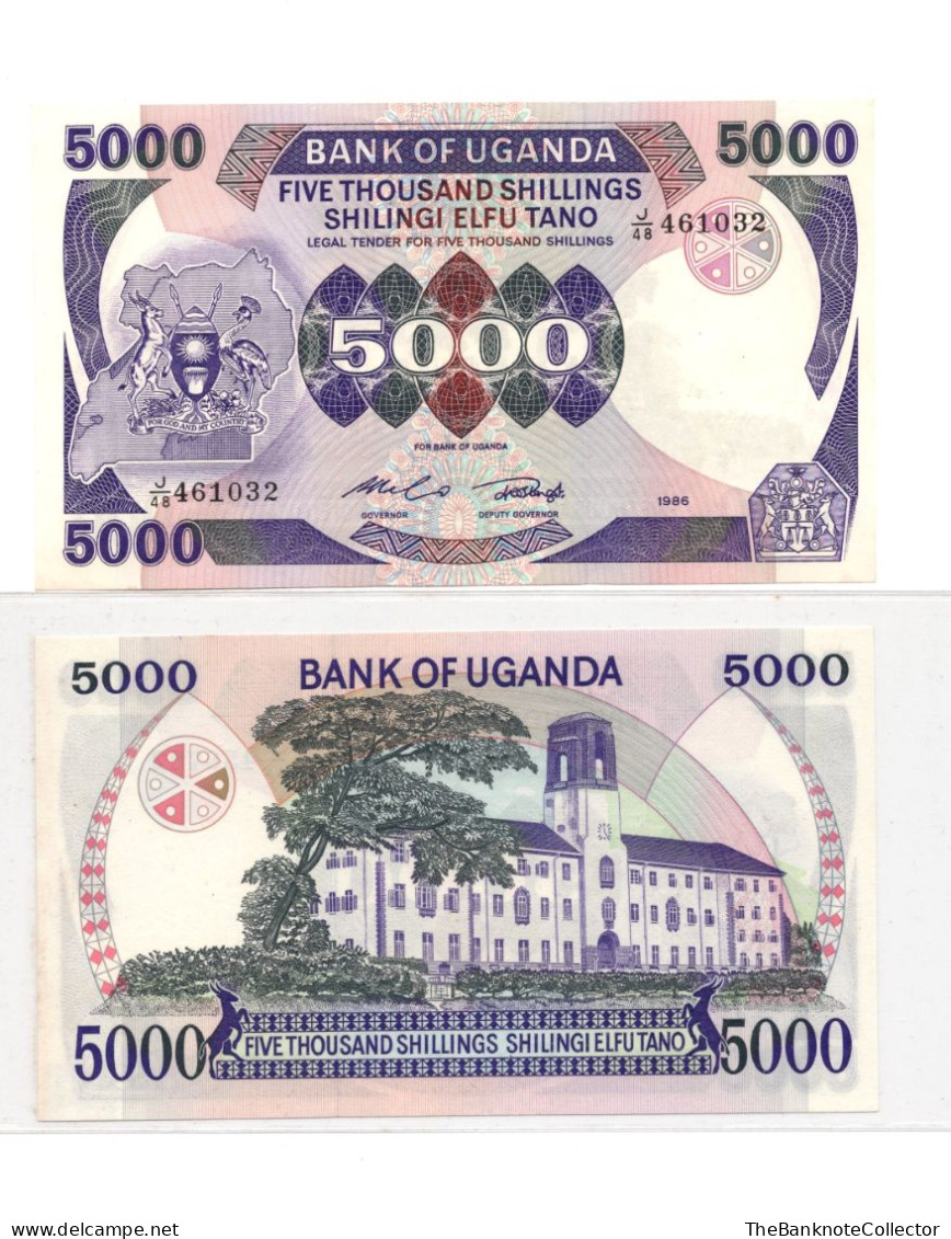 Uganda 5000 Shillings 1986 P-26 UNC - Oeganda