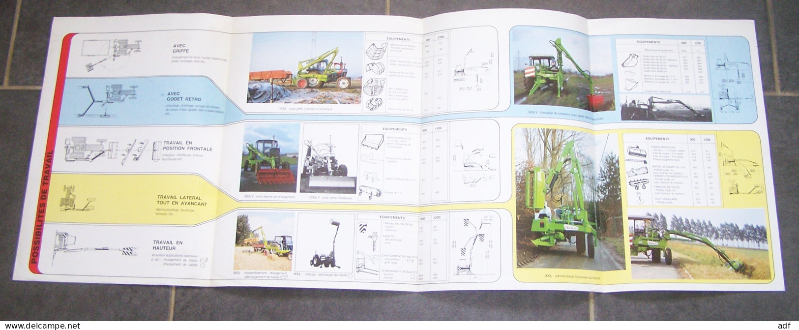 DEPLIANT PUB PUBLICITAIRE GRUES THOMAS ADAPTABLES SUR TOUS TRACTEURS, MERCHTEM, MARCQ EN BAROEUL - Tractores