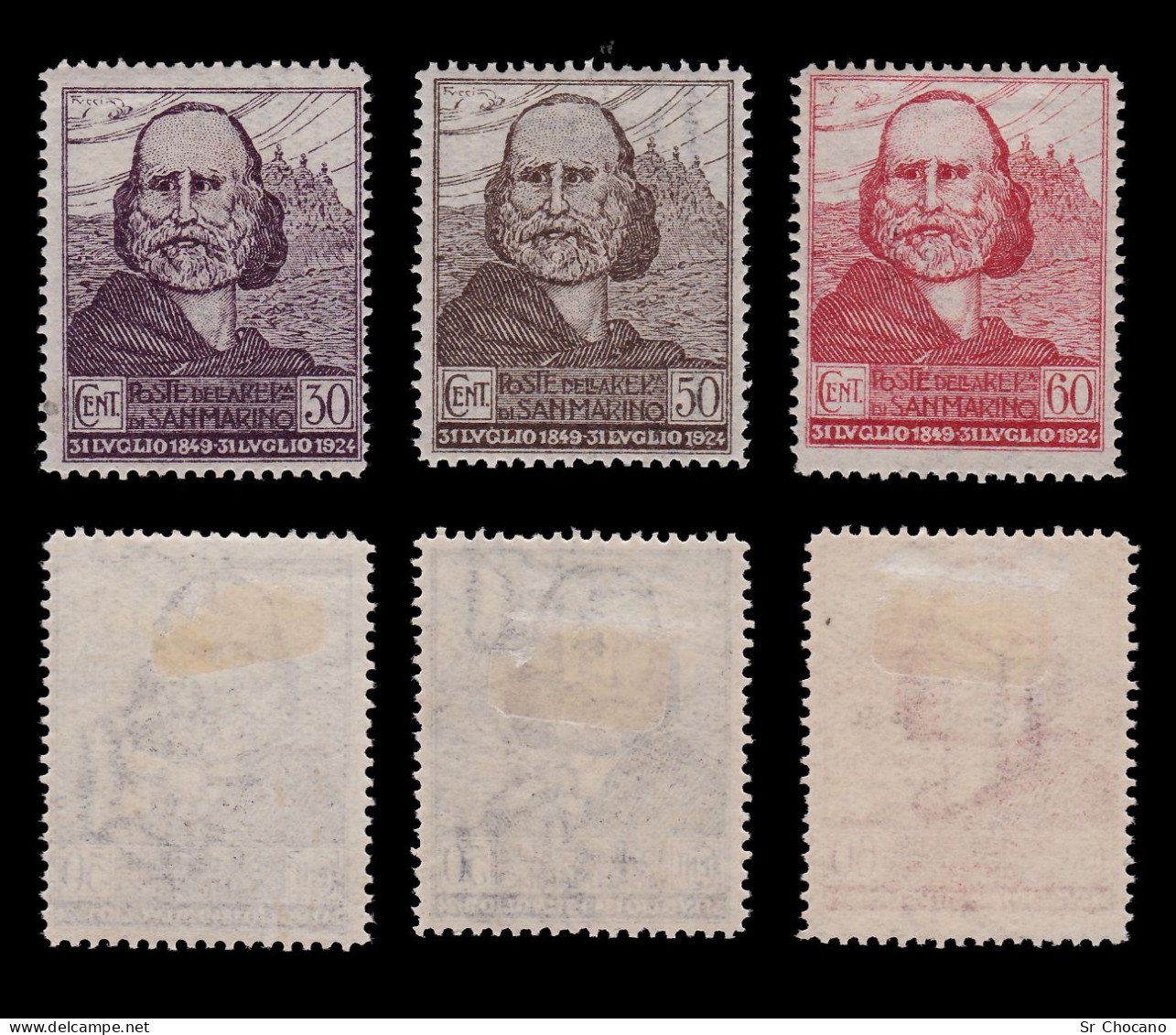 SAN MARINO STAMPS.1924.75th Anv.Garibaldi.SCOTT 84-88.MH. - Nuovi