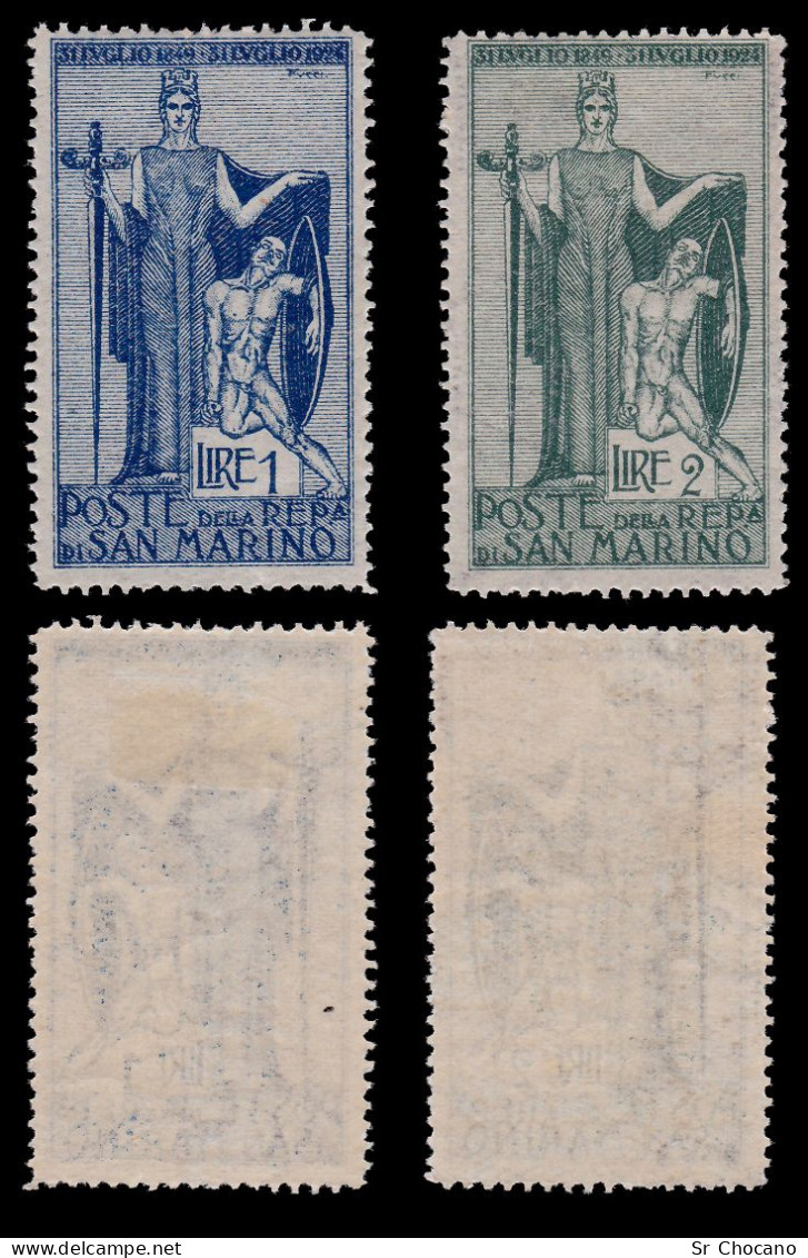 SAN MARINO STAMPS.1924.75th Anv.Garibaldi.SCOTT 84-88.MH. - Nuovi