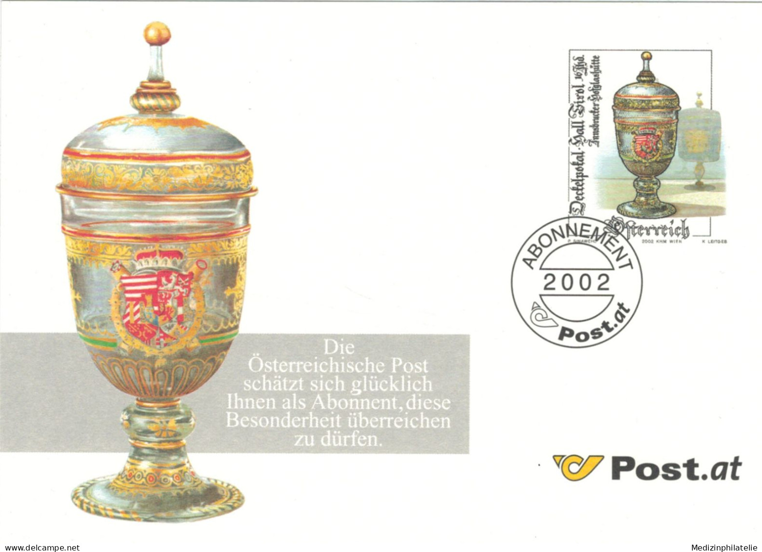 Deckelpokal 2002 Ganzsache Für Abonnenten - Porcelaine