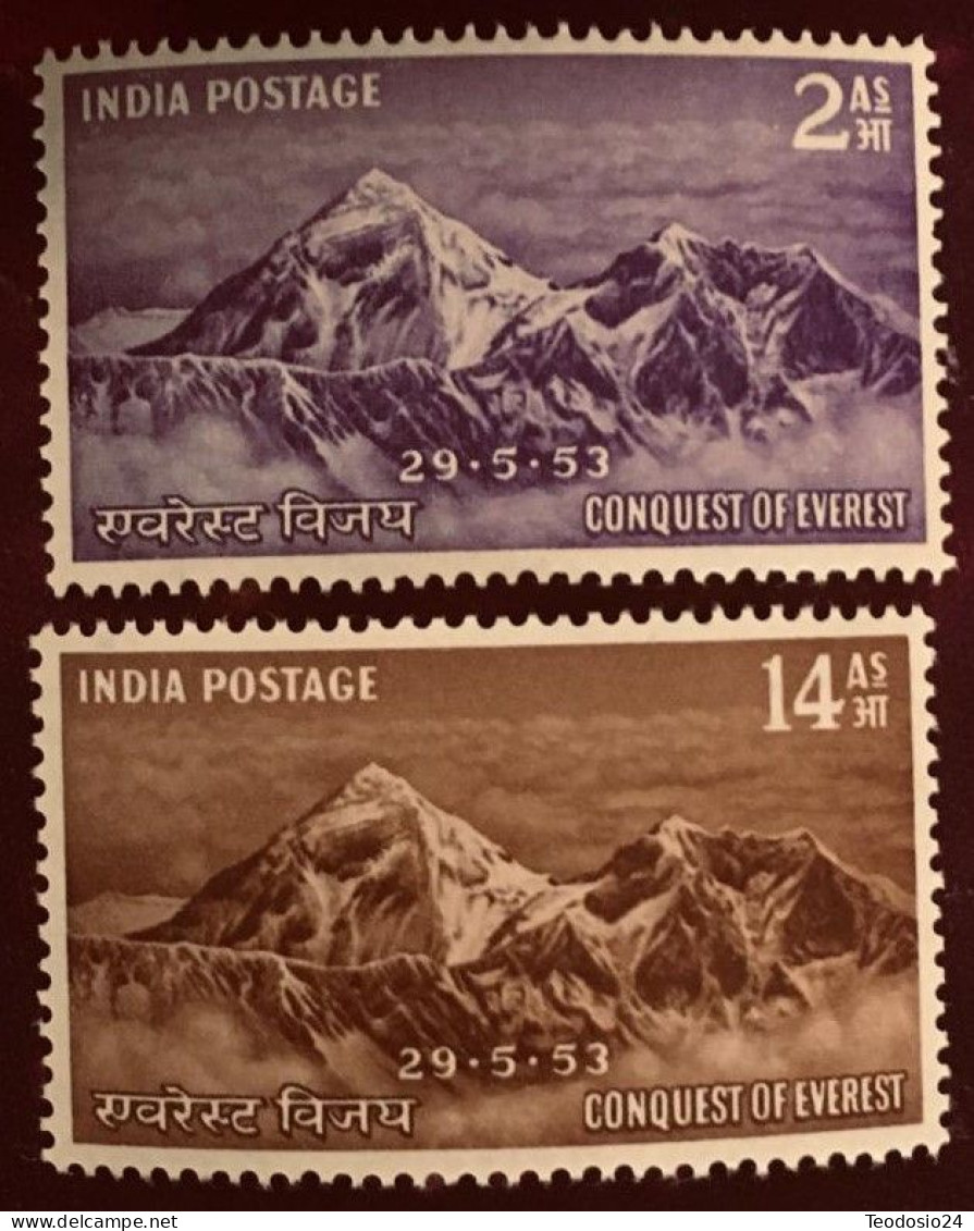 India INDE 1953 - Yt 44/45 - Montagne Evereste  ** - Gebraucht