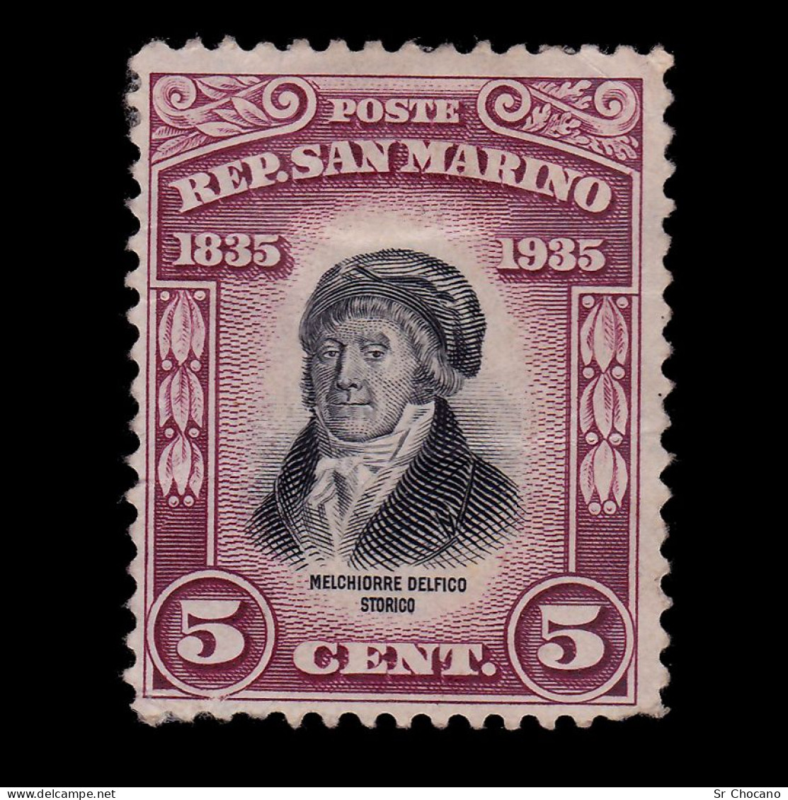 SAN MARINO STAMPS.1935.Melchiorre Delfico 5c.SCOTT 169.MH. - Nuovi