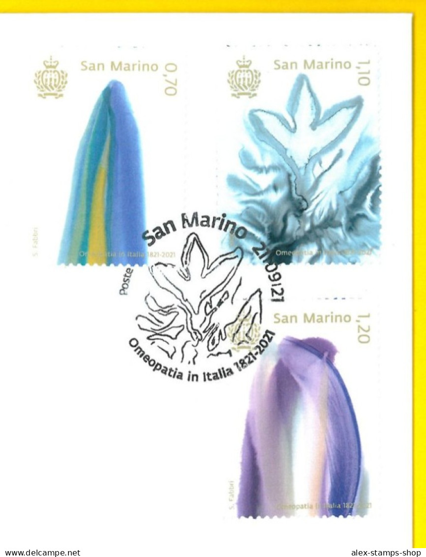 SAN MARINO 2021 FDC 200° Anniversario Omeopatia In Italia FIRST DAY COVER - FDC