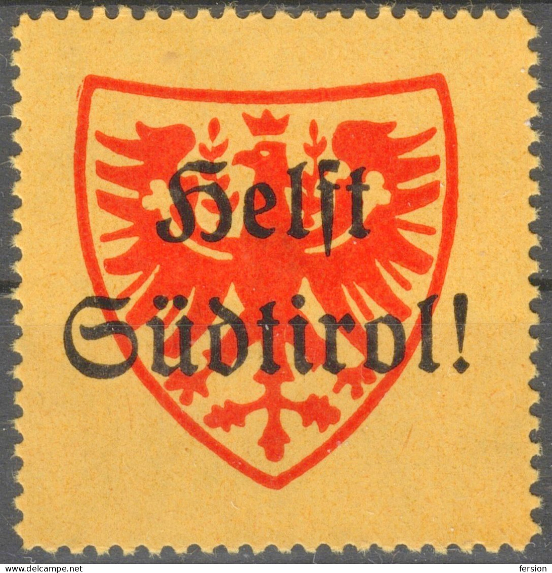 Helft Help SÜDTIROL Tirol - ÖSTERREICH Austria Italy - Charity CINDERELLA LABEL VIGNETTE Revisionism - Not Used - Autres & Non Classés