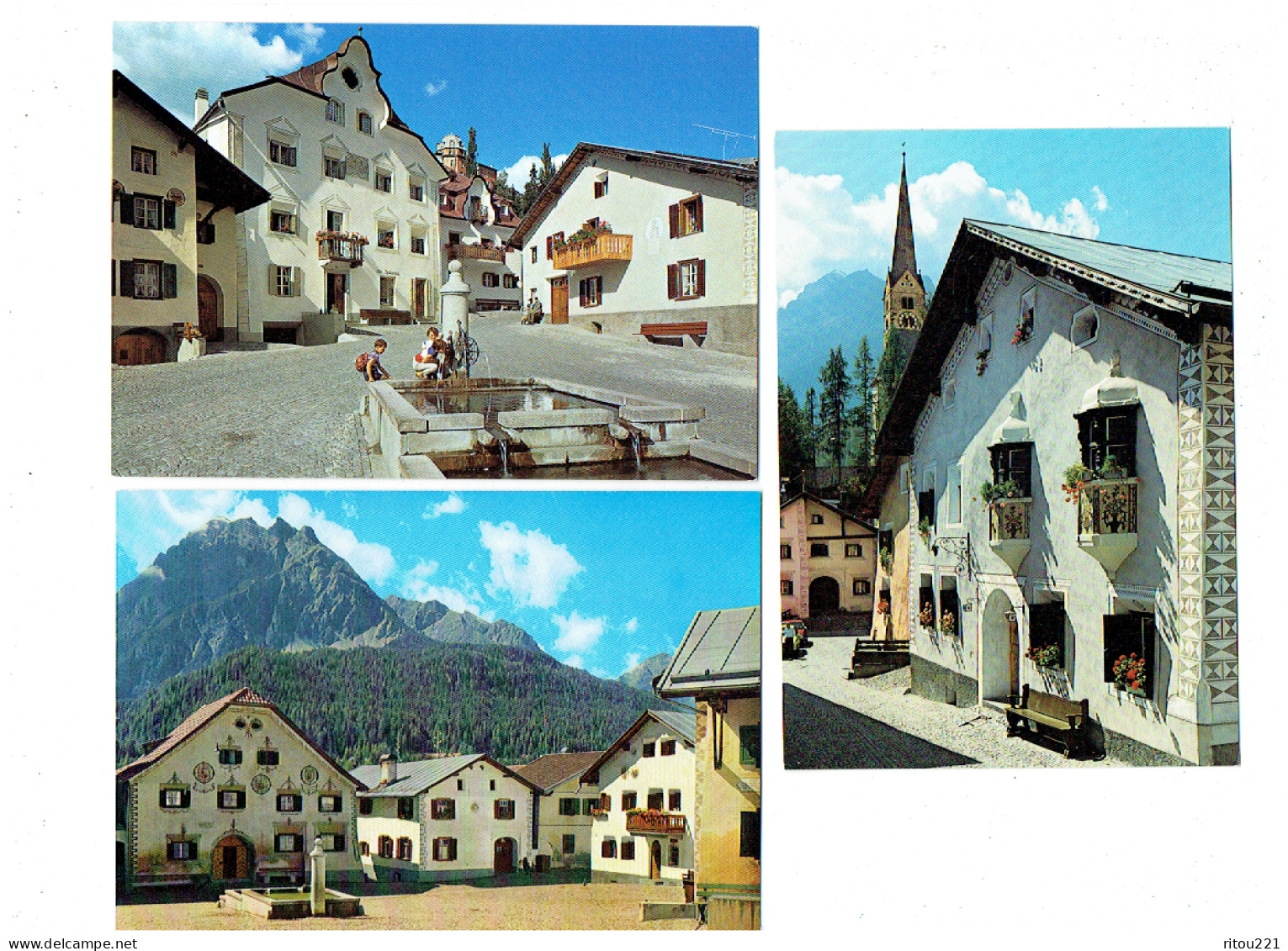 Lot 3 Cpm - Scuol - Suisse - STATION THERMALE DES Alpes - Fontaine Enfants - Scuol