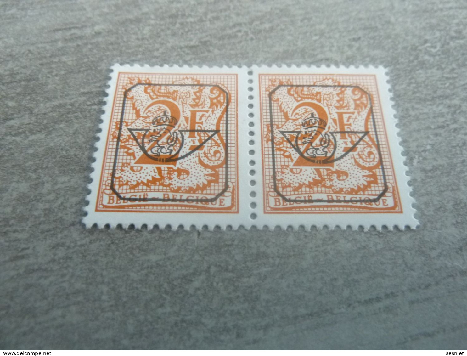 Belgique - Lion - Préoblitéré - 2f. - Orange - Double Neufs - Année Non Définie - - Typografisch 1951-80 (Cijfer Op Leeuw)