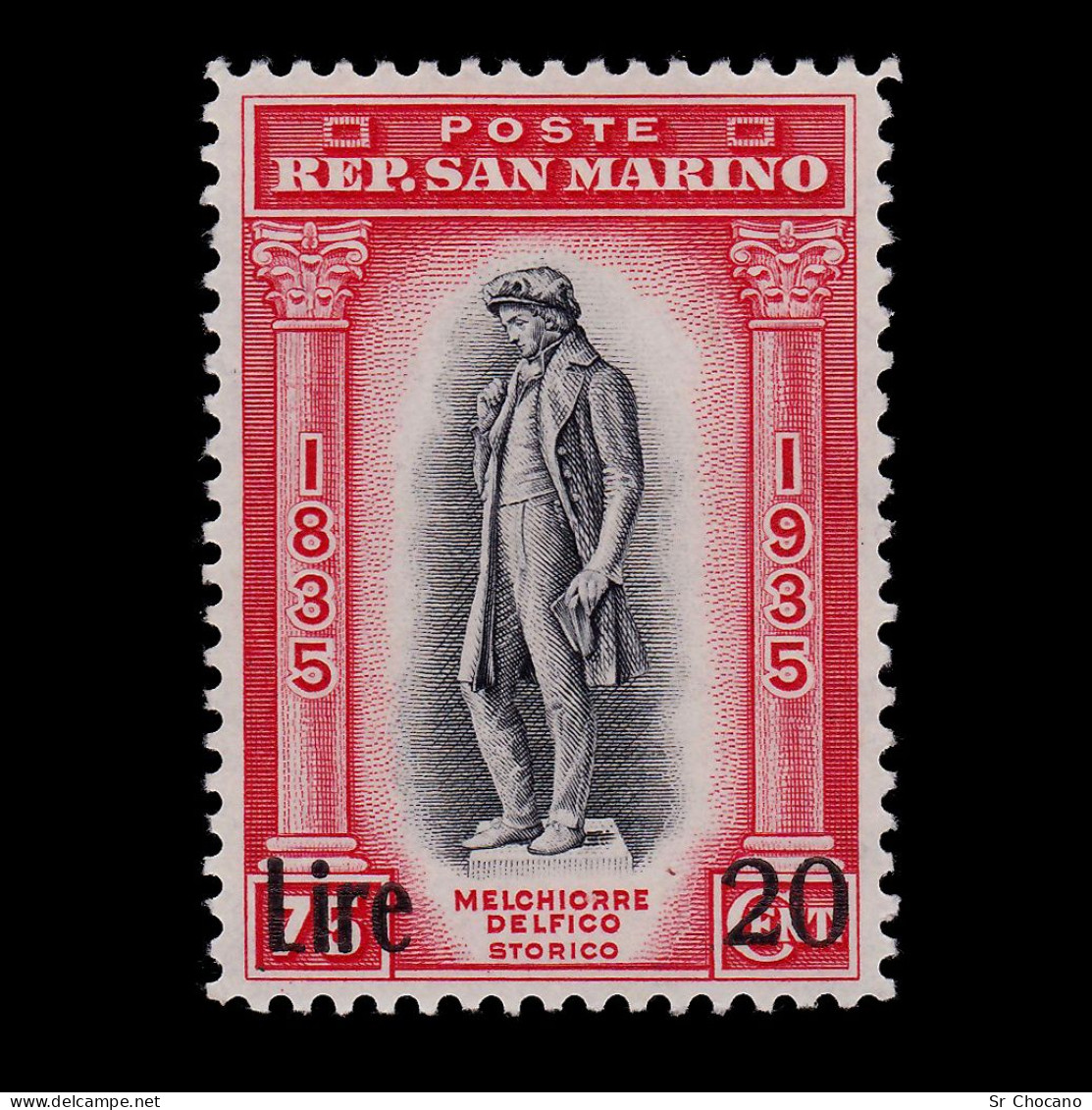 SAN MARINO STAMPS.1942.Delfico Surcharged.5c.SCOTT 202.MNH. - Nuevos