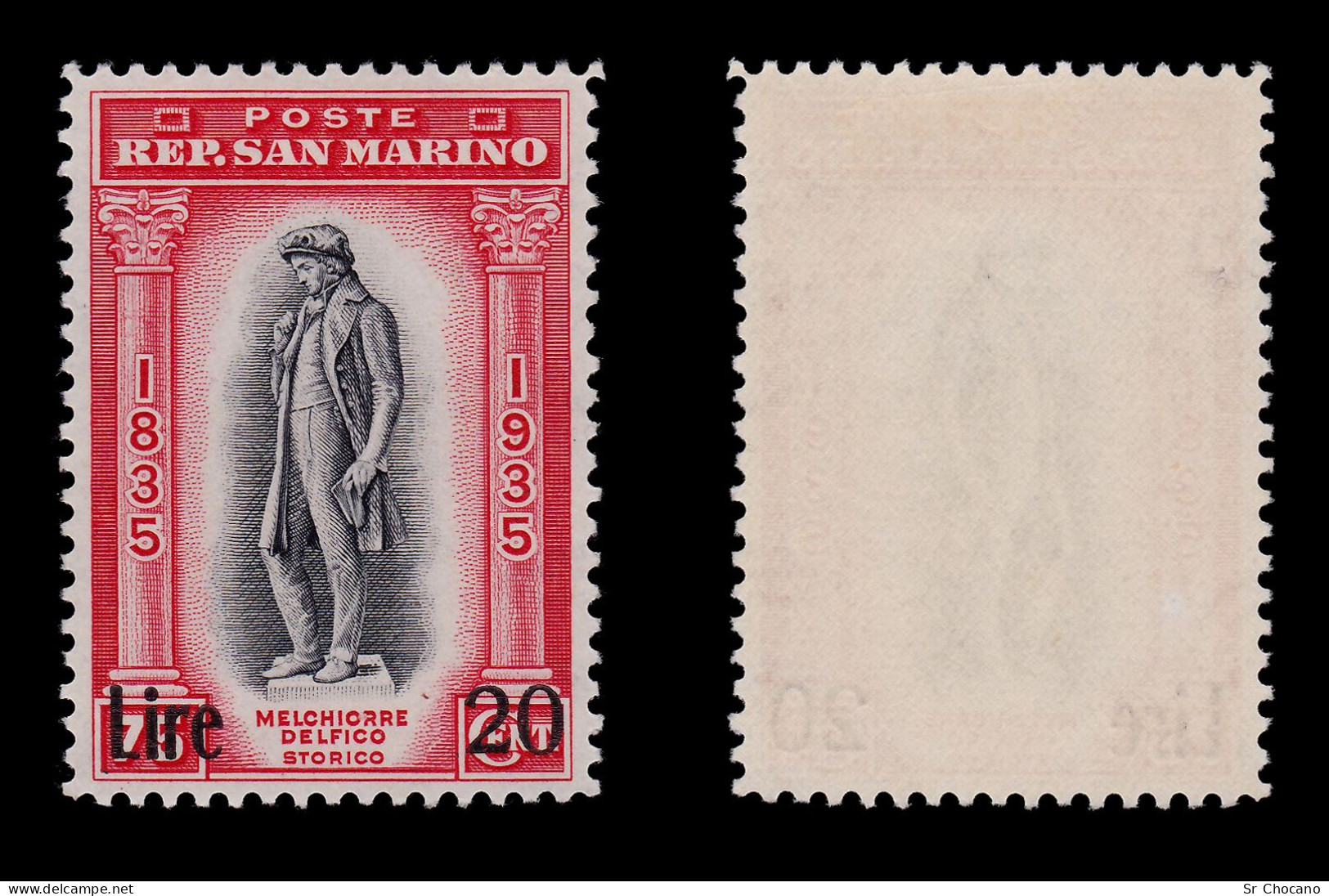 SAN MARINO STAMPS.1942.Delfico Surcharged.5c.SCOTT 202.MNH. - Neufs